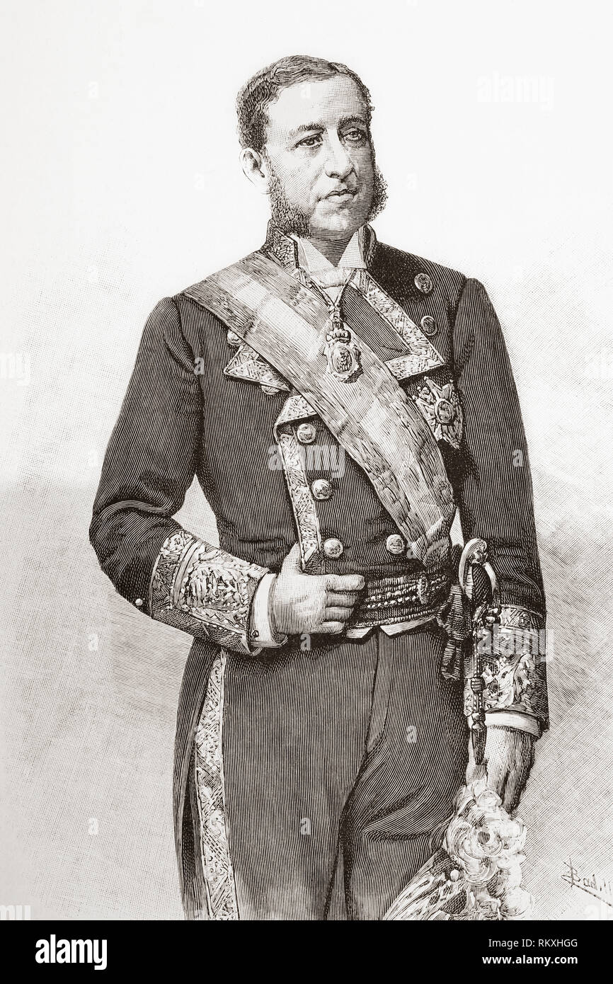 Cristobal Colon de la Cerda y Gante, XIII Duke of Veragua, 1837 - 1910.  Spanish politician, Minister of Development and Minister of the Navy.  From La Ilustracion Espanola y Americana, published 1892. Stock Photo