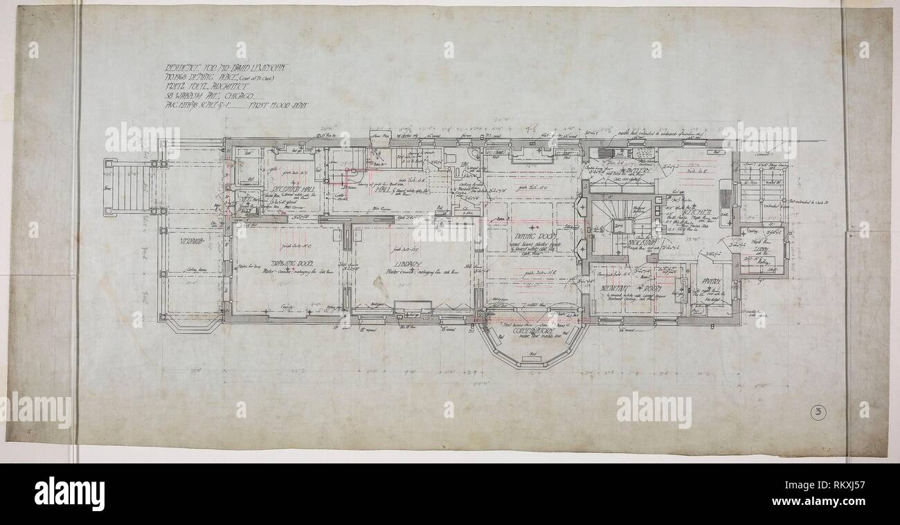 David Lewinsohn House Chicago Illinois First Floor Plan