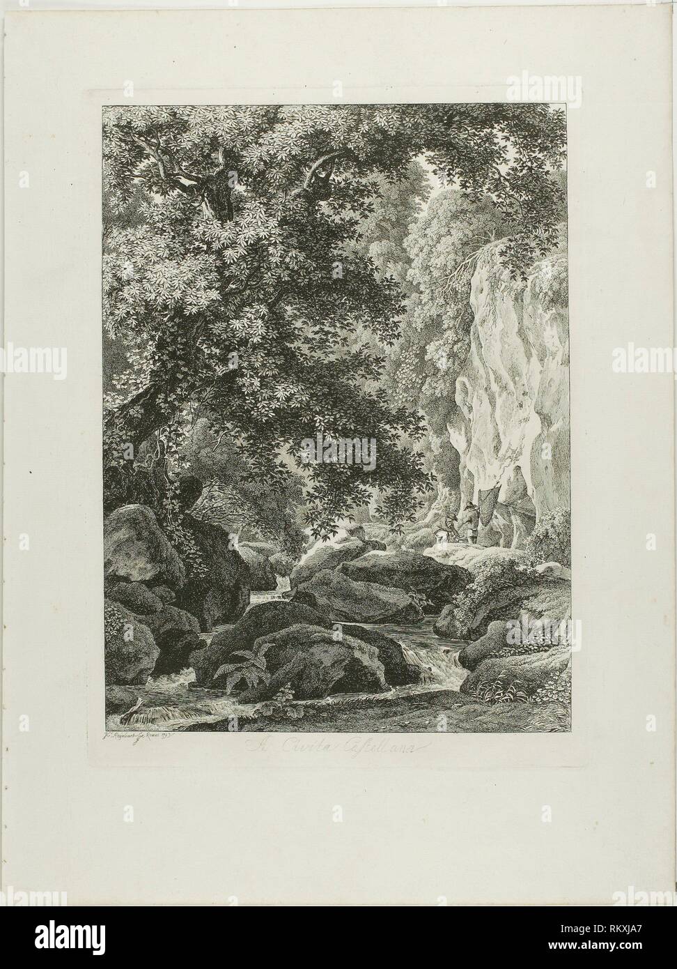 A Civita Castellana, from Malerisch Radierte Prospekte aus Italien - 1793 - Johann Christian Reinhart German, 1761-1847 - Artist: Johann Christian Stock Photo