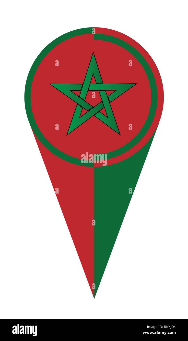 Morocco map pointer pin icon location flag marker Stock Vector