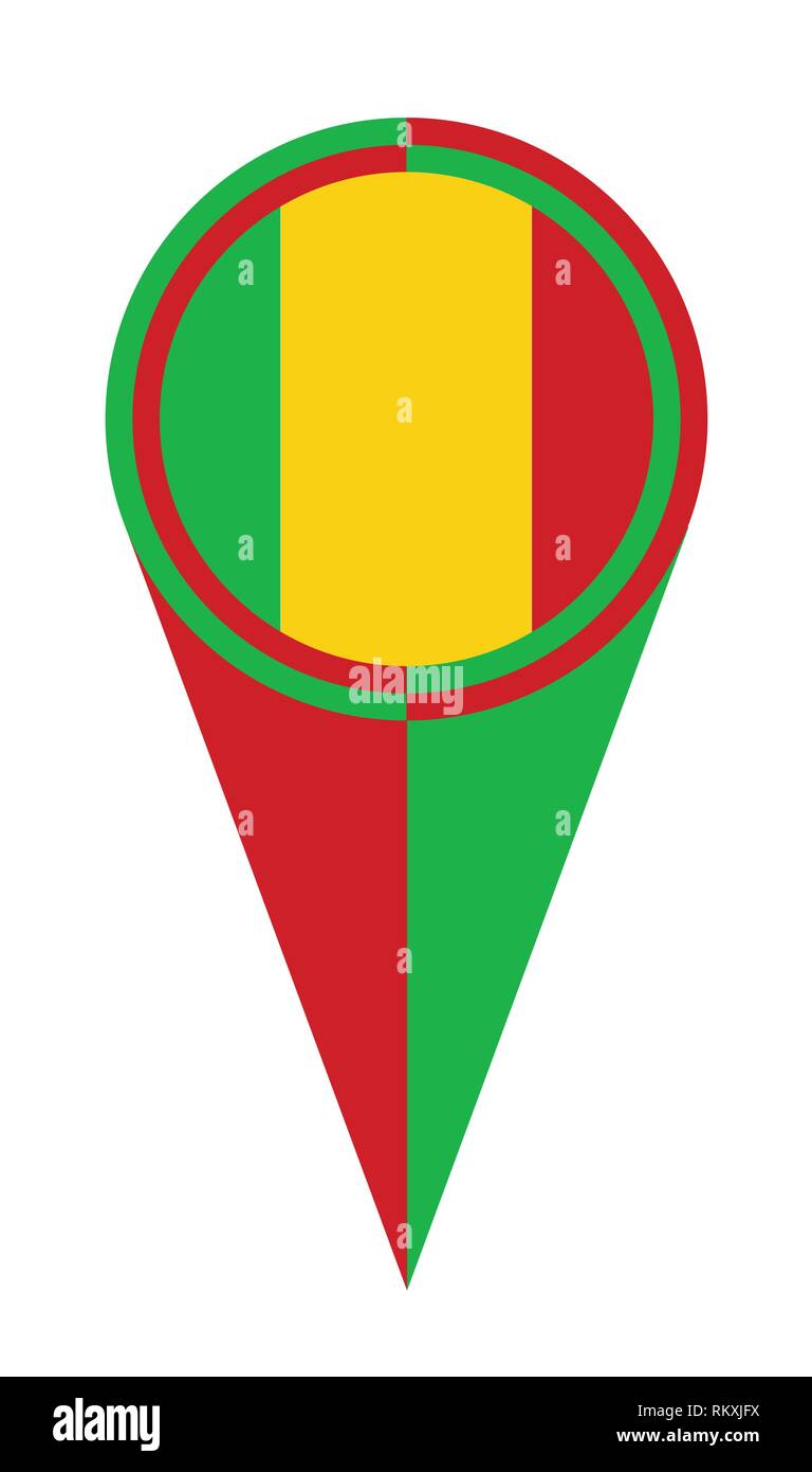 Mali map pointer pin icon location flag marker Stock Vector Image & Art ...