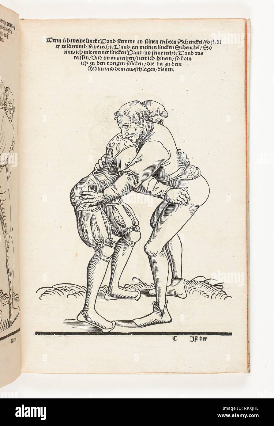 The Art of Wrestling: Eighty-Five Pieces (Ringer Kunst: Fünff und Achtzig Stücke) - 1539 - Lucas Cranach the Younger (German, 1515-1586) written by Stock Photo