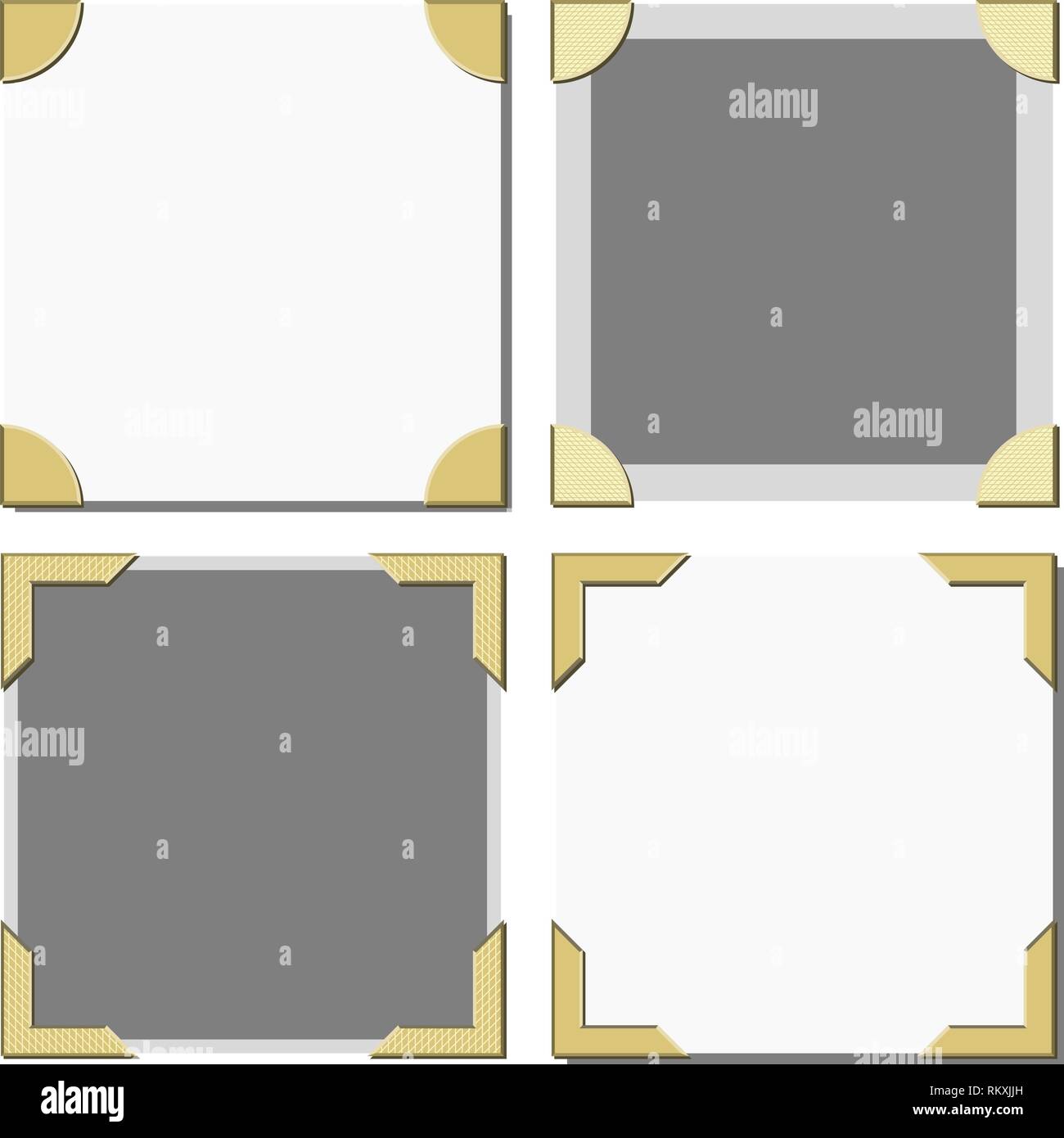 Old photo frame corners vector in various styles Stock Vector Image