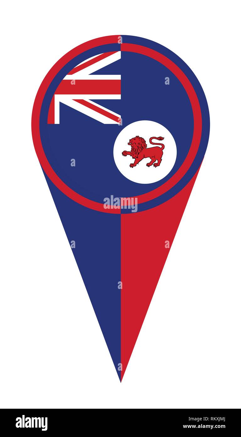 Tasmania map pointer pin icon location flag marker Stock Vector