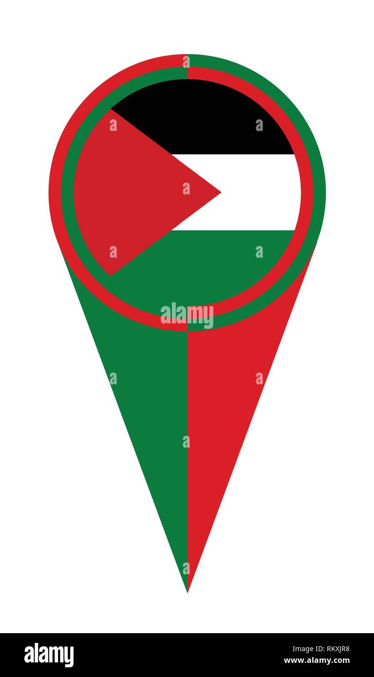 Palestine map pointer pin icon location flag marker Stock Vector Image ...