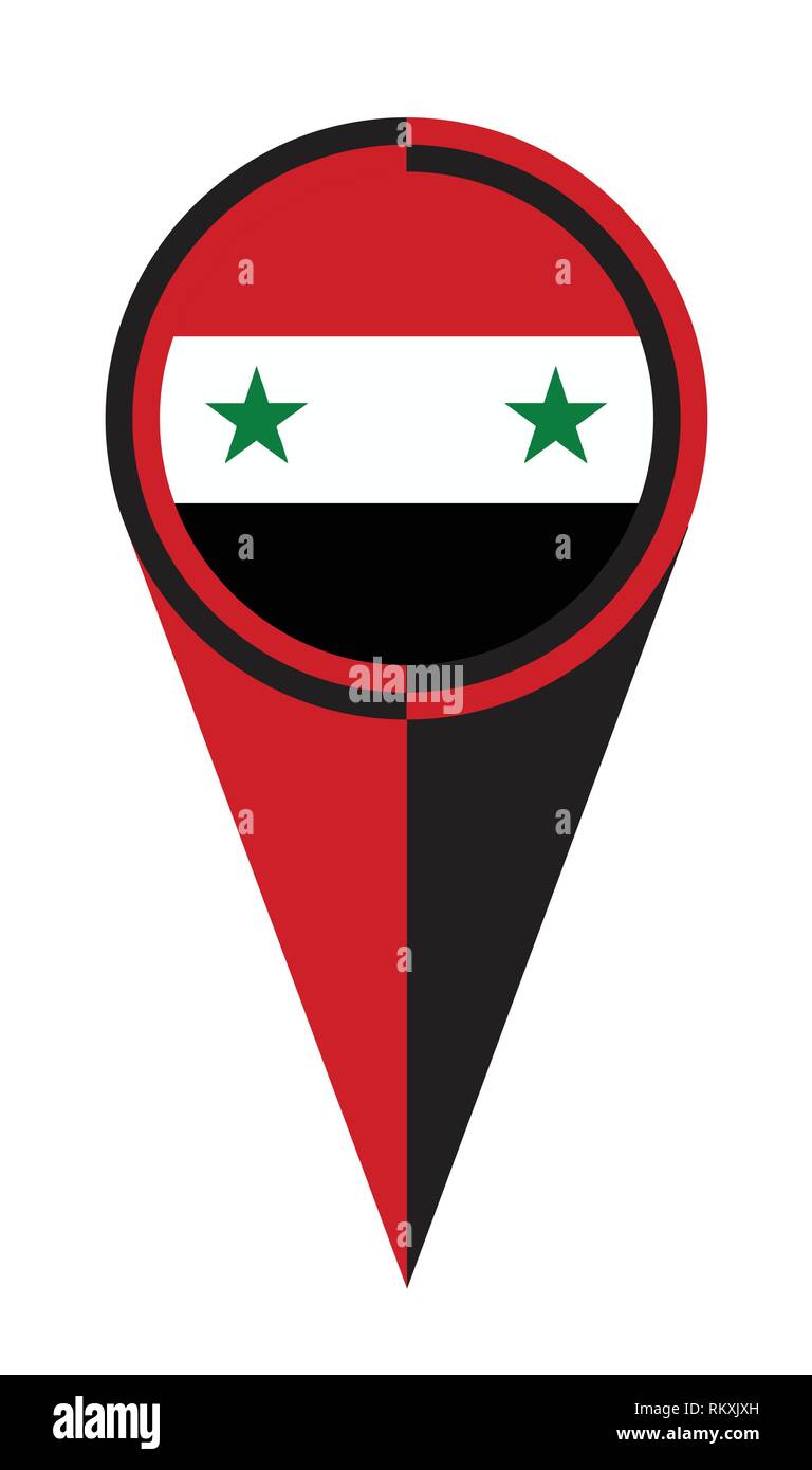 Syria map pointer pin icon location flag marker Stock Vector Image ...