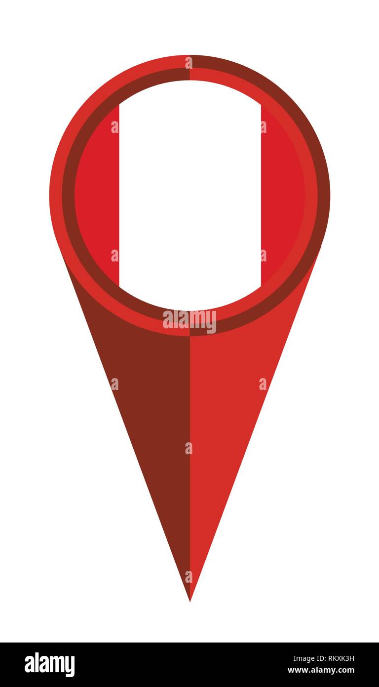 Peru map pointer pin icon location flag marker Stock Vector