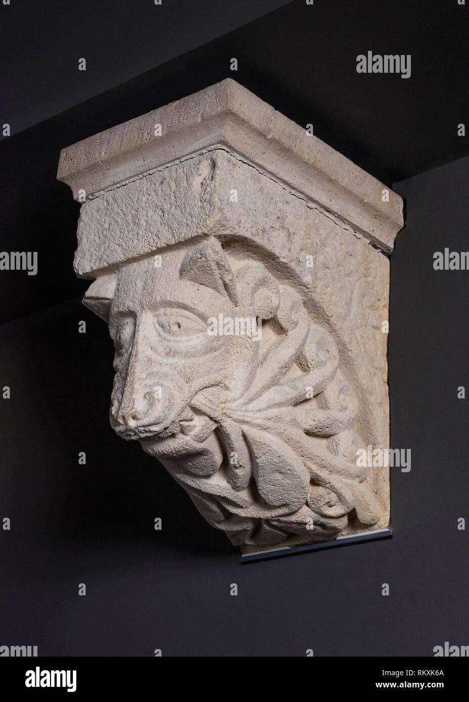 Corbel With Animal Mask With Whisker Like Foliate From The