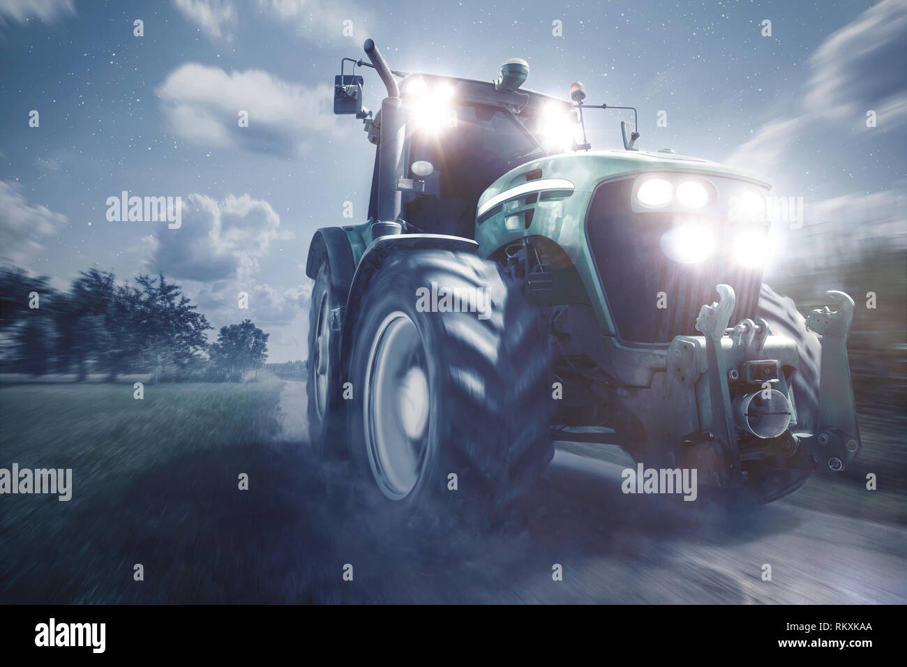 Tractor on rural road hires stock photography and images Alamy