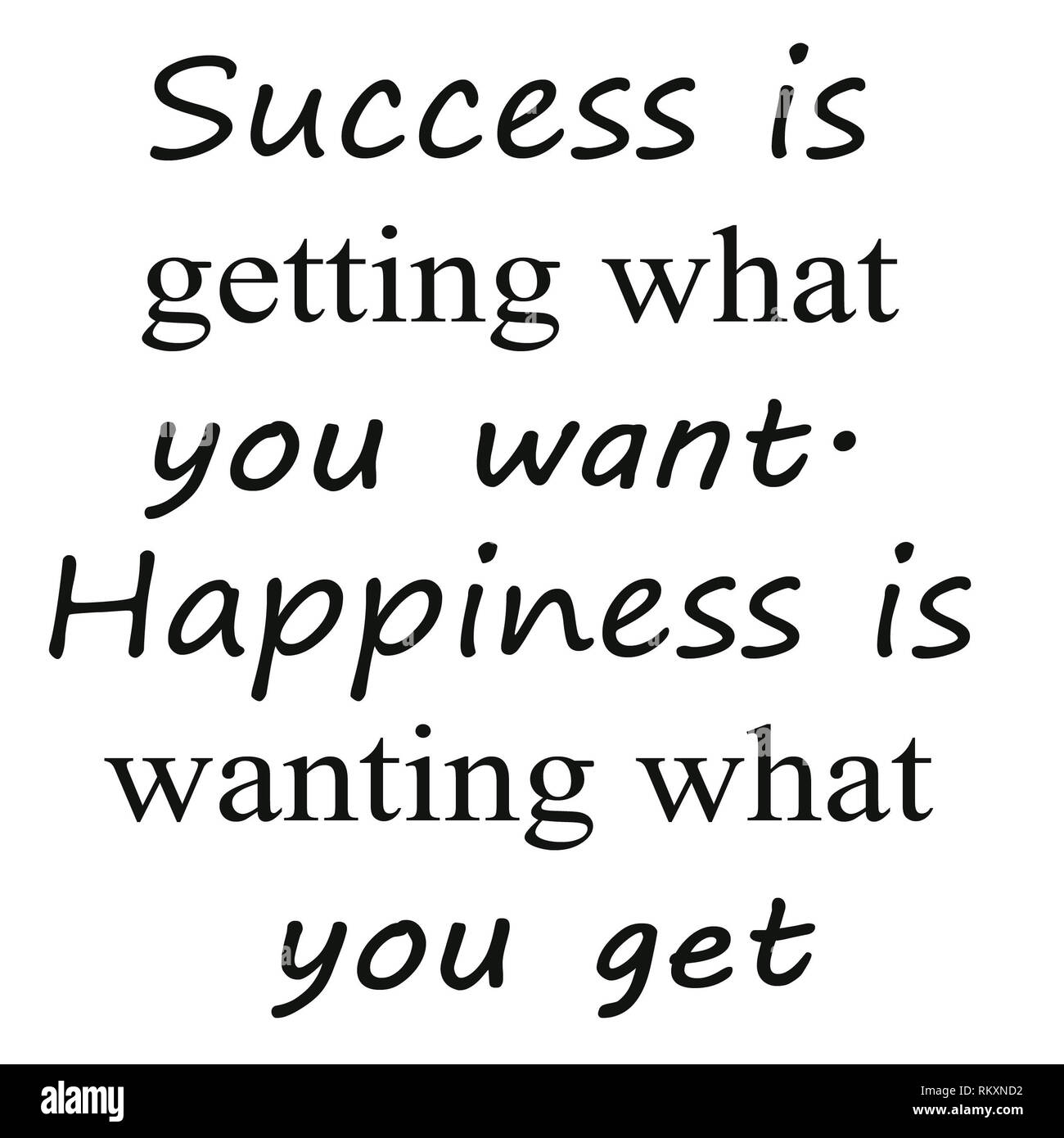 Quotes of happiness and success and words of wisdom Stock Photo