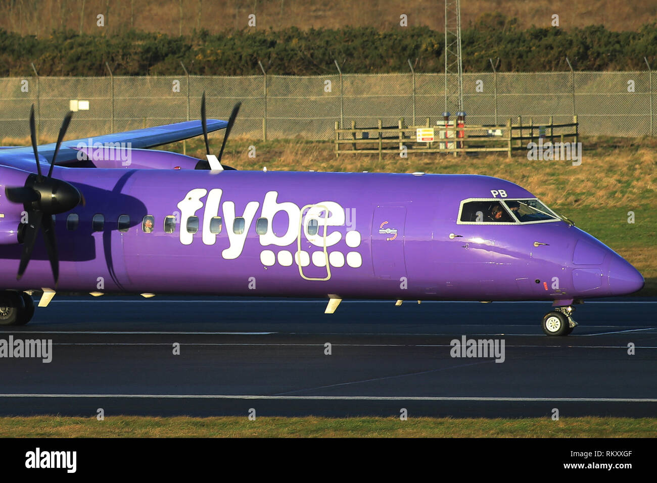 Bombardier Dash 8 Q400 Flybe Aircraft arrive and depart from