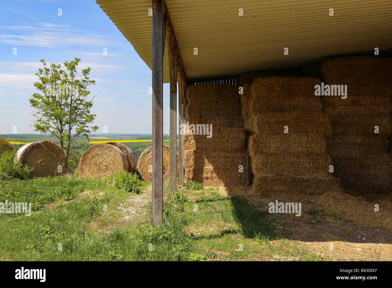 Storage for hay and straw Stock Photo Alamy