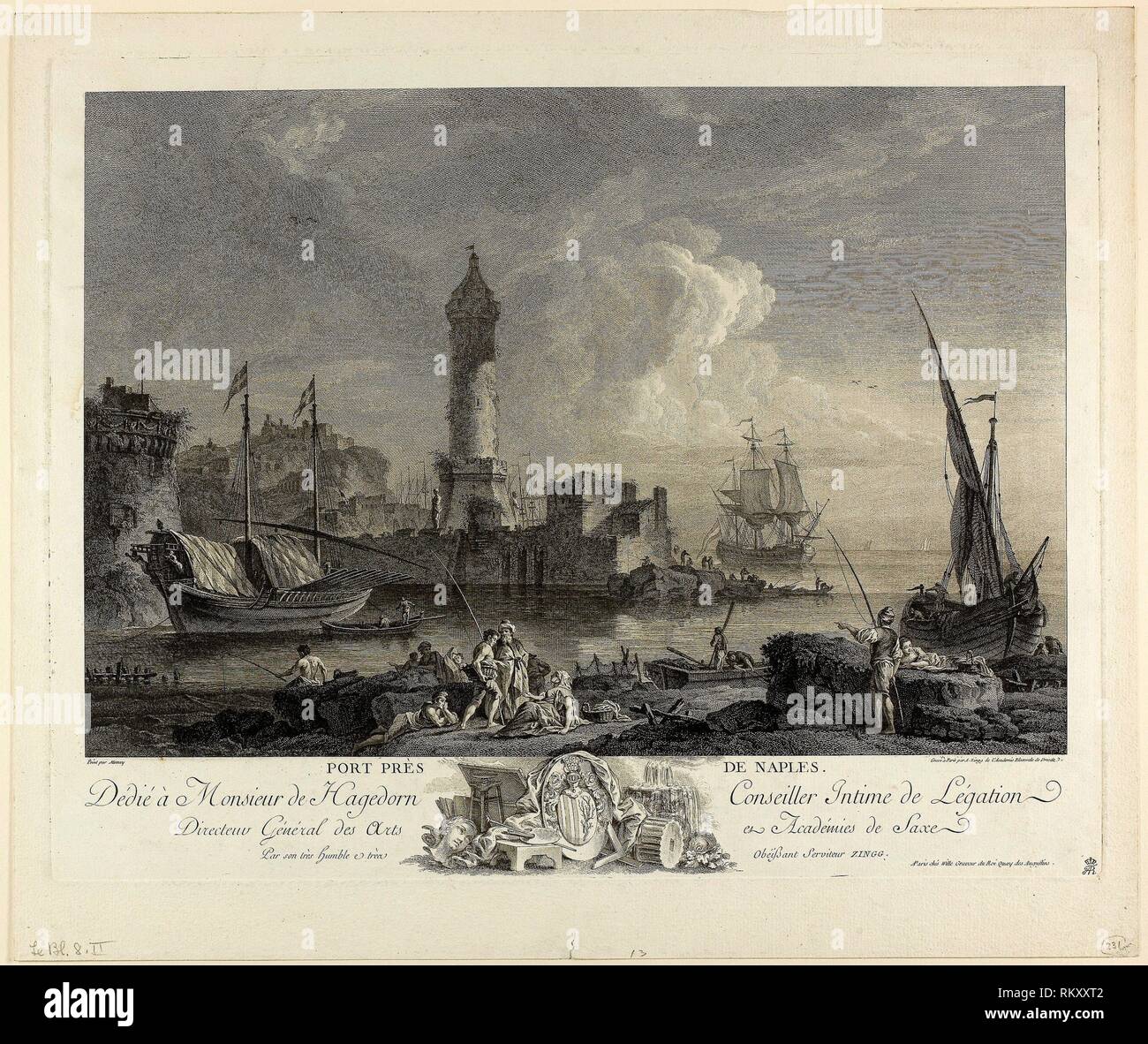 Port near Naples 1754/1808 Adrian Zingg (Swiss 1734 1816) possibly Port near Naples 1754/1808 Adrian Zingg (Swiss 1734 1816) possibly