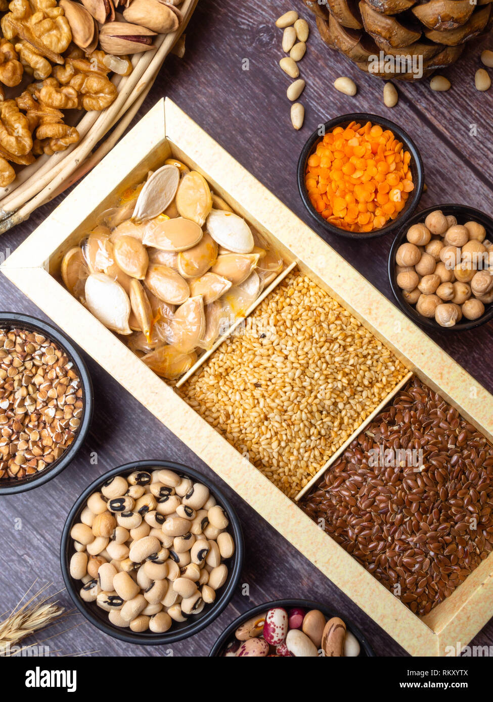 Legumes bean seed , nuts, Food sources of fiber, rich of e vitamin