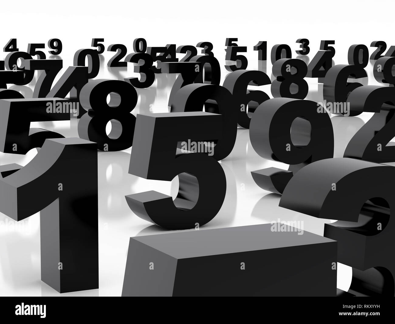 High resolution image black figures. 3d illustration over white ...