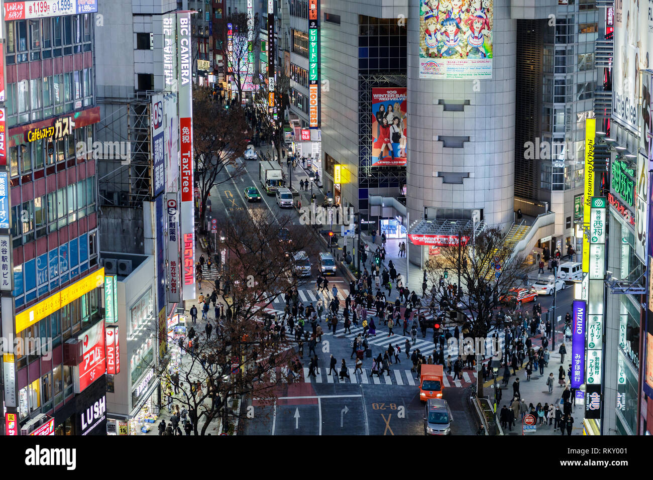 Looking Down On Shibuya Tokyo Stock Photo Alamy