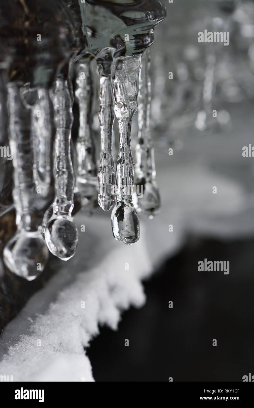 Spring melting of ice. Icicles gallery Stock Photo Alamy