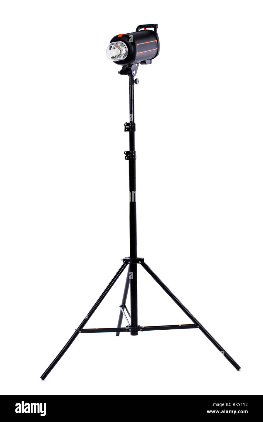 A studio strobe on a light stand Stock Photo Alamy