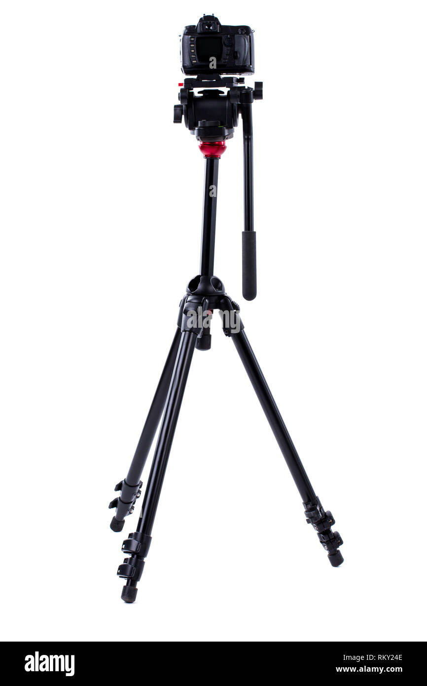 Camera stand isolated on white background Stock Photo Alamy