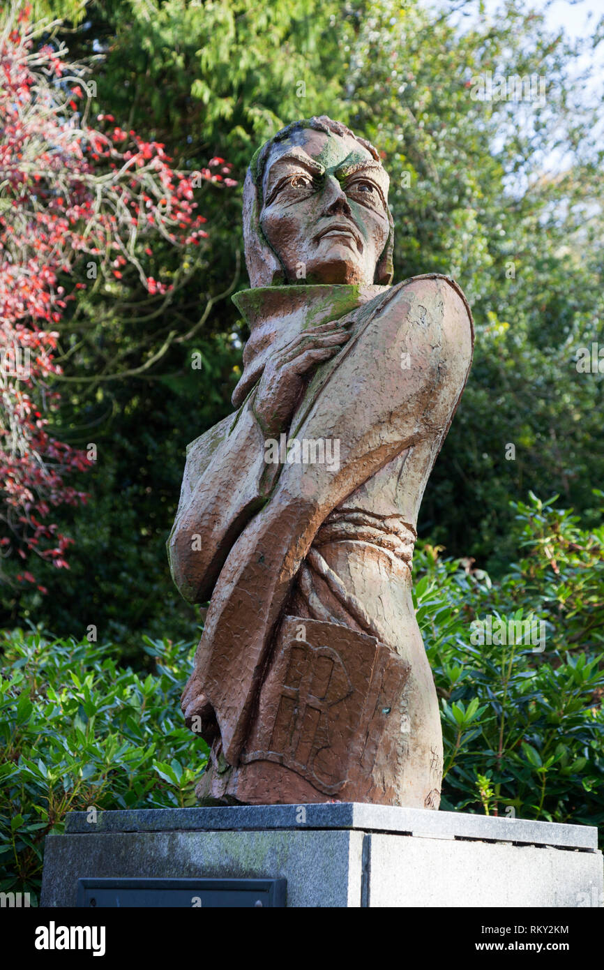 Sculpture of John Duns Scotus in Duns, Berwichshire, Scotland Stock Photo