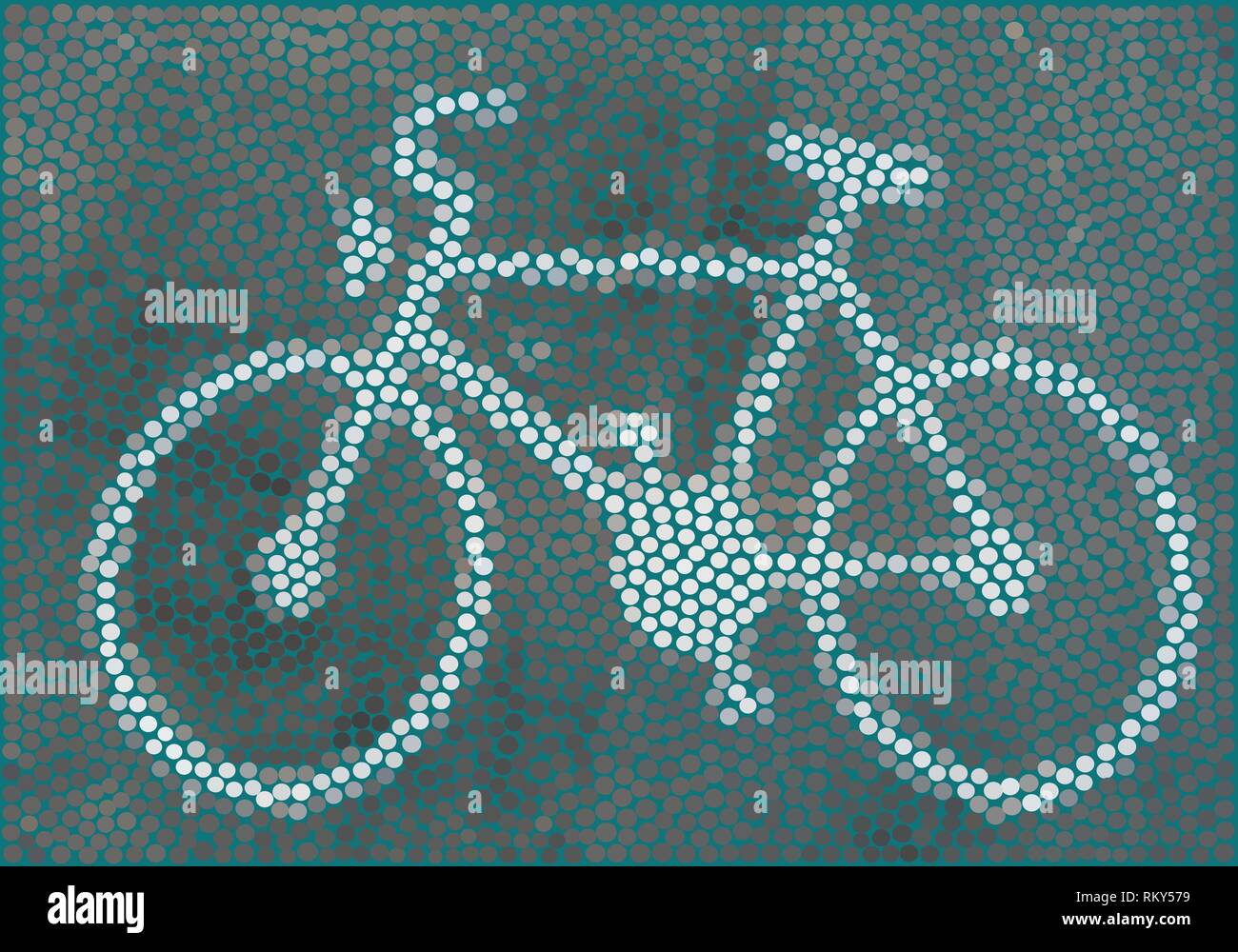 Bicycle in dots vector illustration Stock Vector