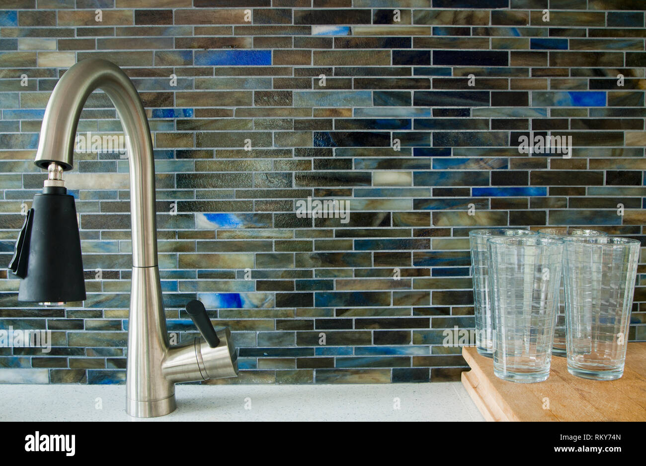 Contemporary Kitchen Sink Stock Photo - Alamy