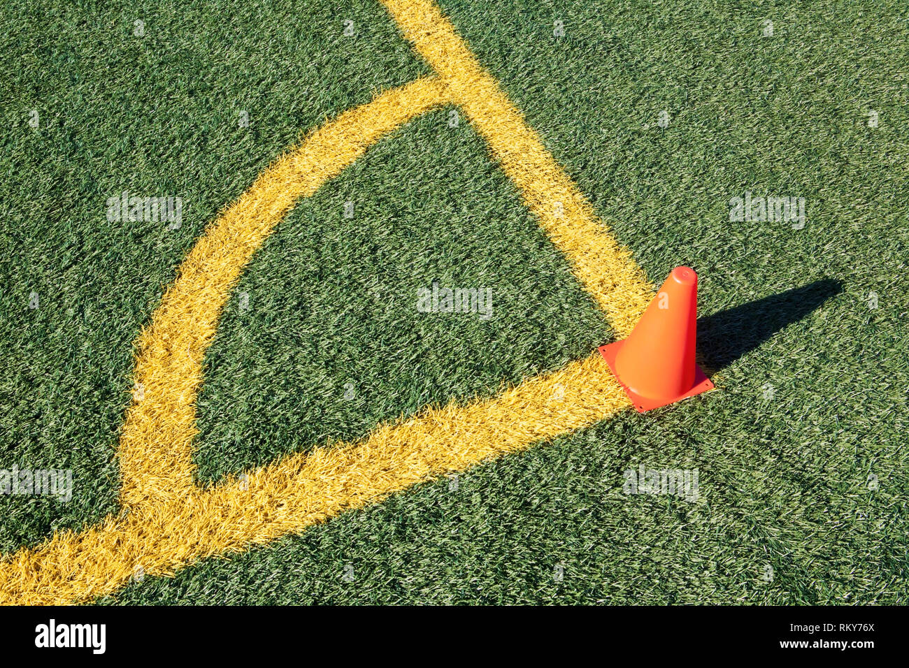 Corner Boundary Lines on Soccer Field Stock Photo Alamy