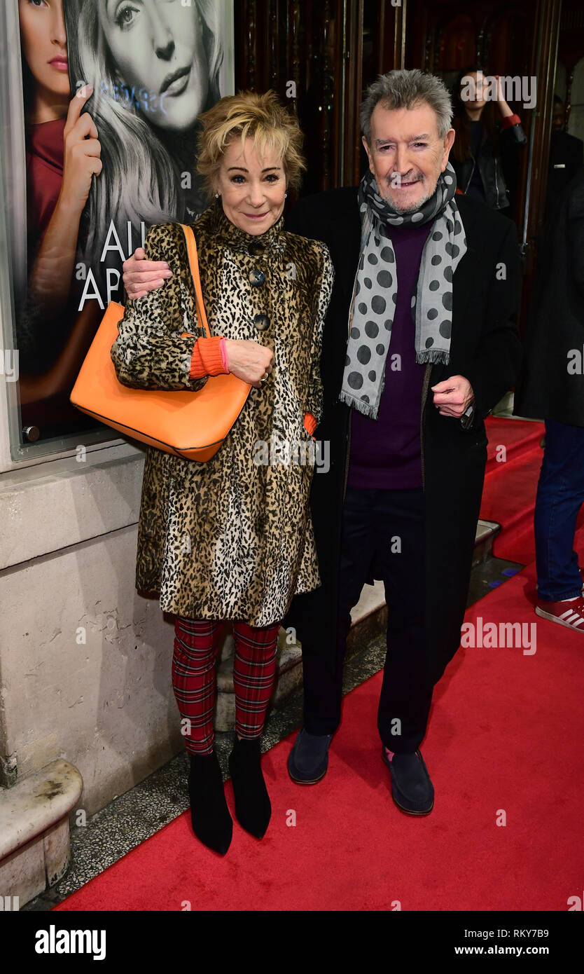 Zoe Wanamaker and Gawn Grainger arriving for the opening night of All About Eve starring Gillian Anderson and Lily James at the Noel Coward Theatre, central London. Stock Photo