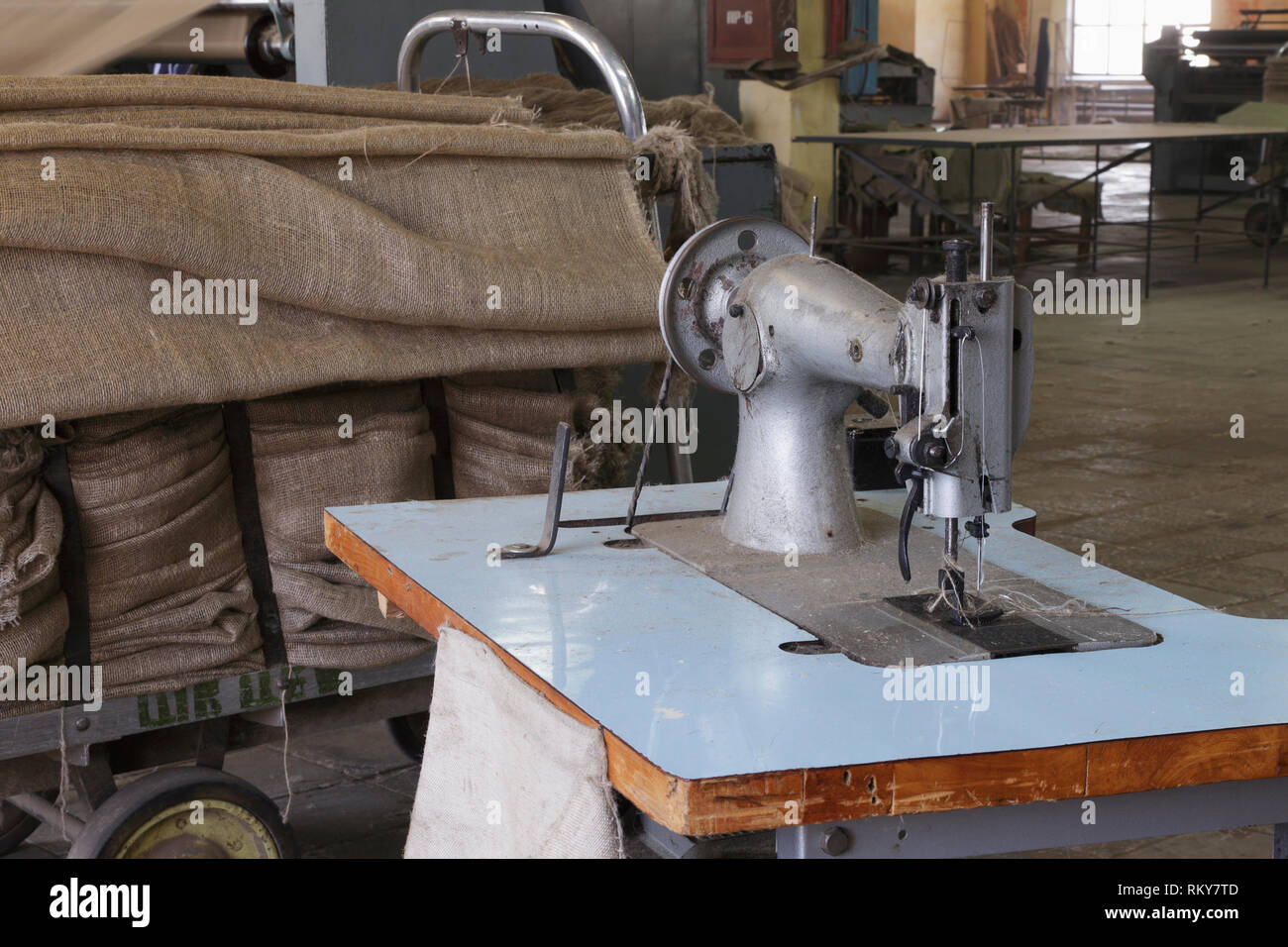 Factory Sewing Machine Stock Photo Alamy