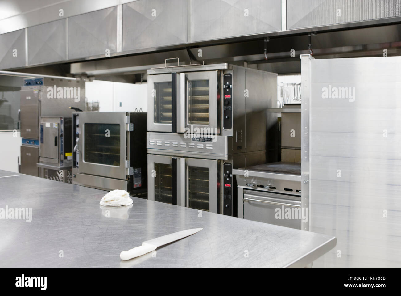 Stainless Steel Appliances In Restaurant Kitchen Stock Photo Alamy