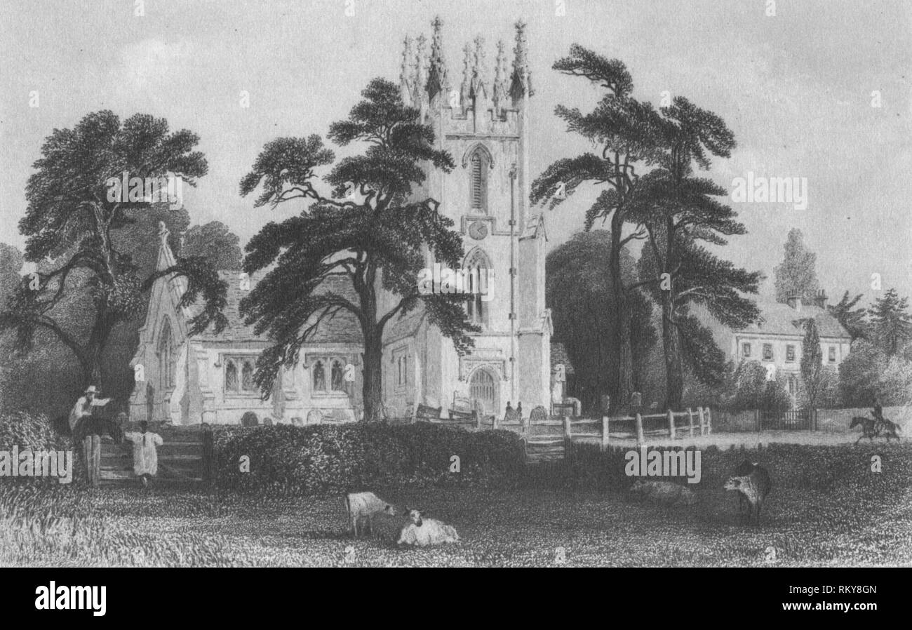 'Windlesham Church', mid 19th century. Creator E Radclyffe Stock Photo