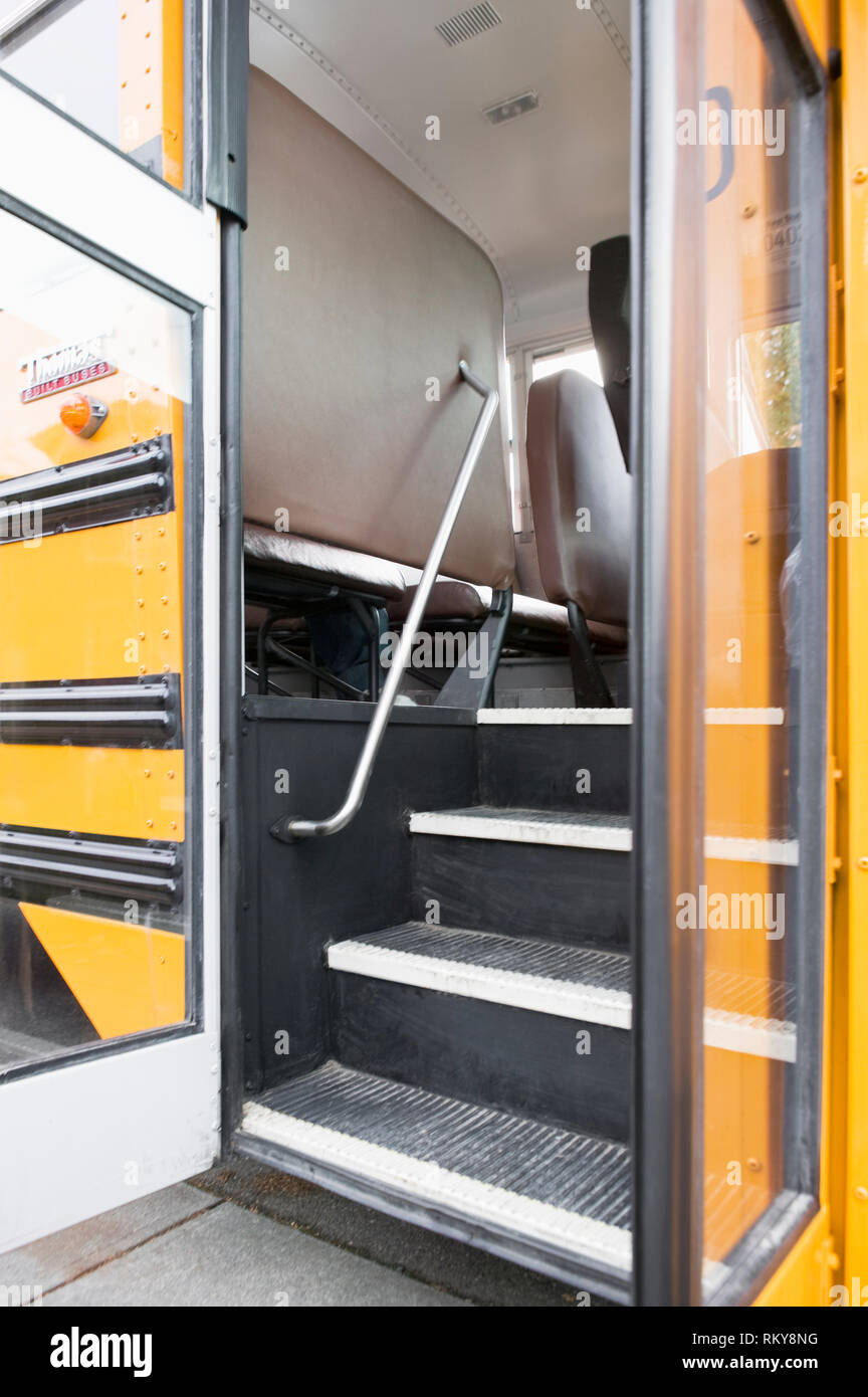 Open Bus Doors Stock Photo Alamy