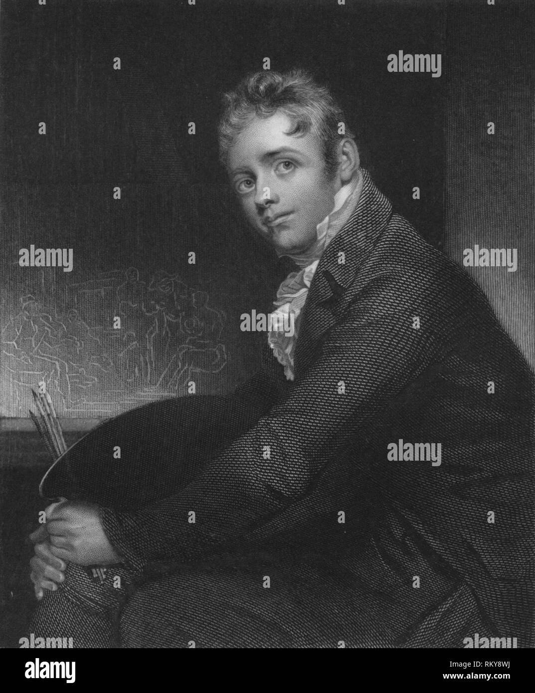 'David Wilkie, Esq. R.A.', 1834. Creator: Henry Robinson. Stock Photo