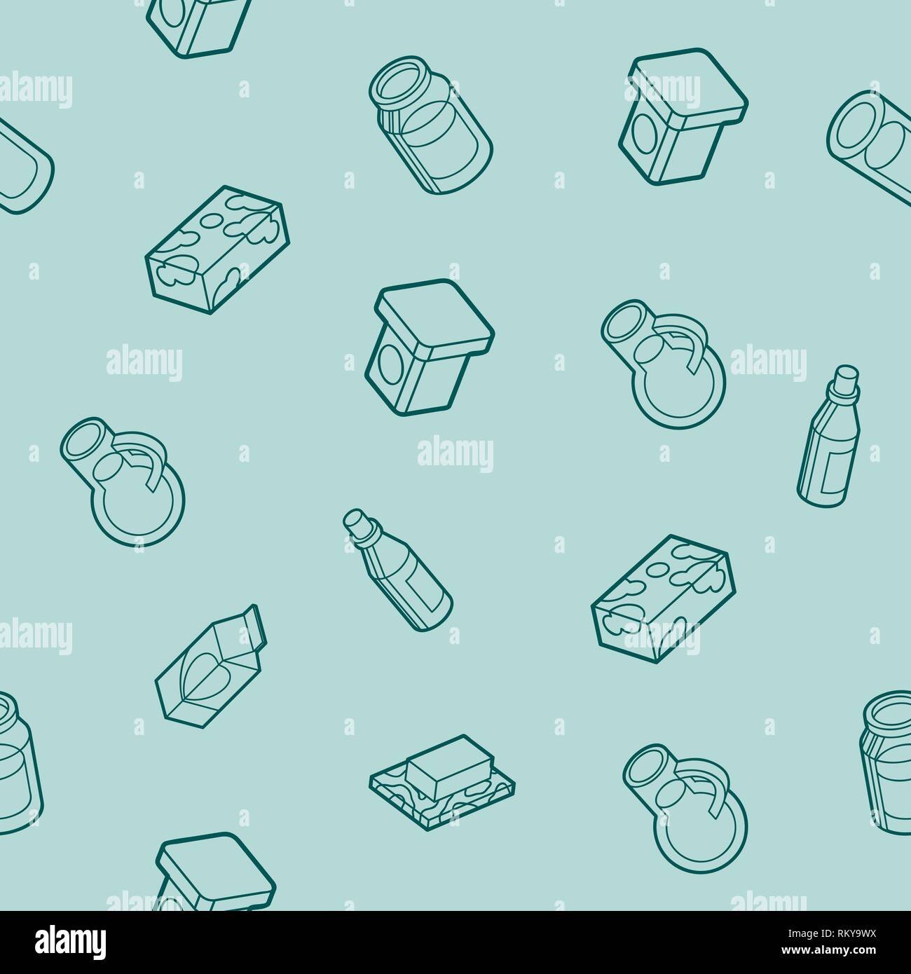 Milk flat outline isometric pattern for graphic, web and logo design Stock Vector