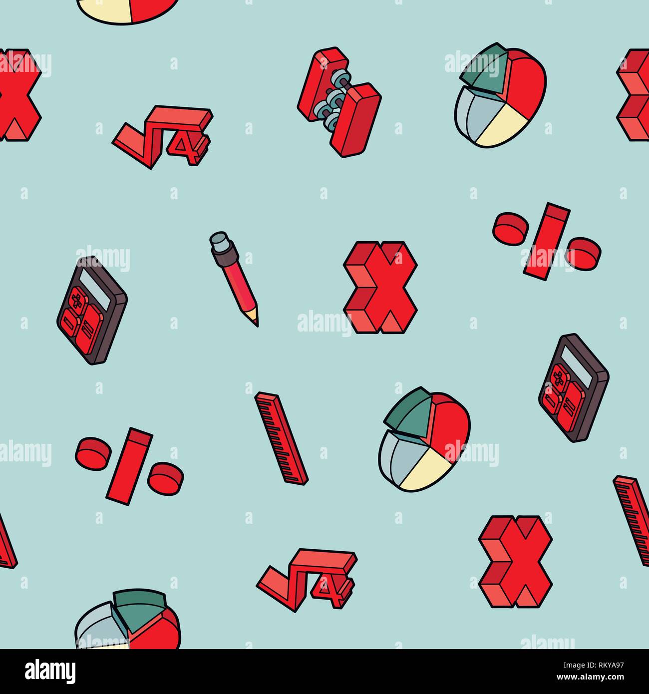 Algebra Color Outline Isometric Pattern . Mathematical Science ...