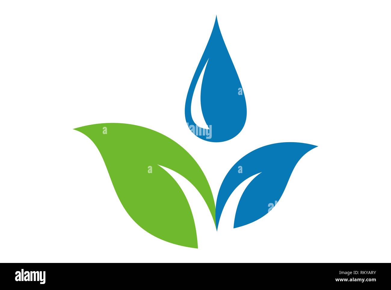 leaf water nature concept logo icon vector concept flat design Stock ...