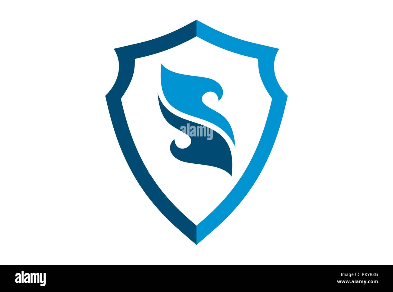 letter s shield logo icon vector concept flat design Stock Photo - Alamy