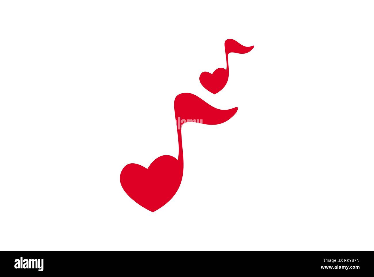 Love Note Music Song Logo Icon Vector Concept Flat Design Stock Photo Alamy
