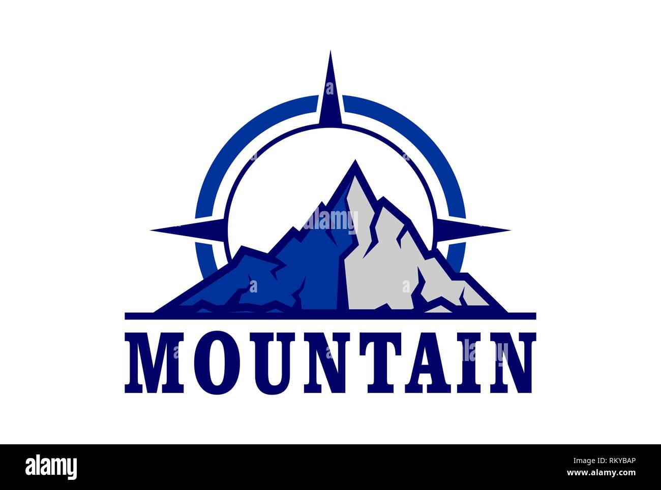 mountain logo compass icon vector vector concept design Stock Photo