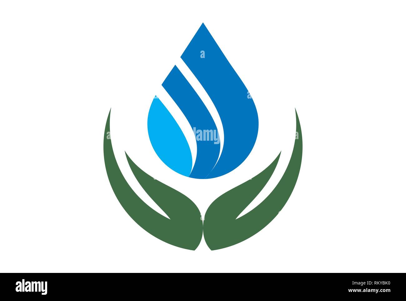 water leaf abstract hand logo icon vector concept flat design Stock ...