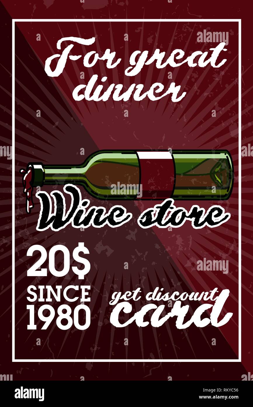 Color Vintage Wine Store Banner Template Isolated Icon Design Vector Illustration Eps 10 Stock Vector Image Art Alamy