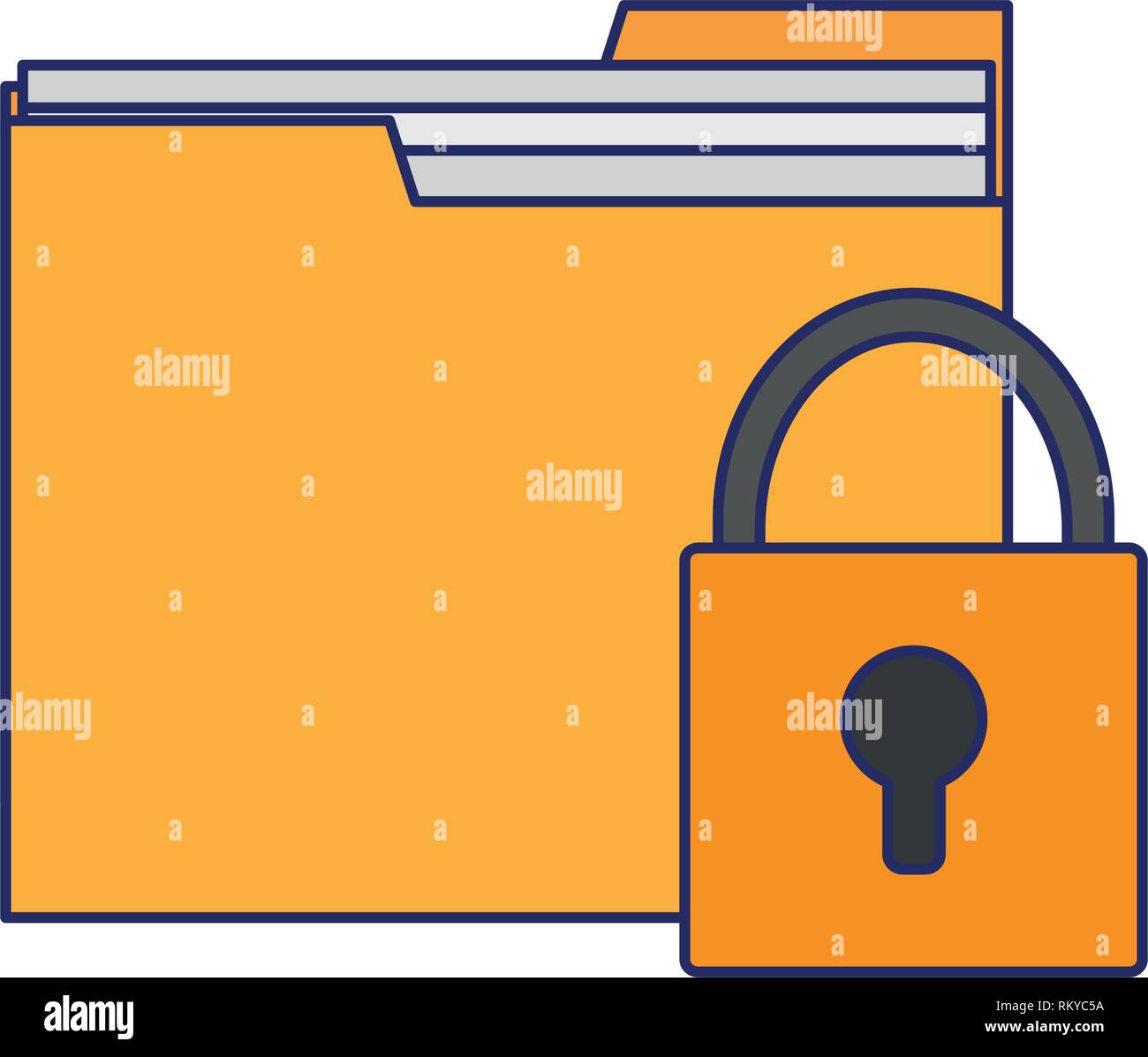 folder with padlock symbol Stock Vector Image & Art - Alamy