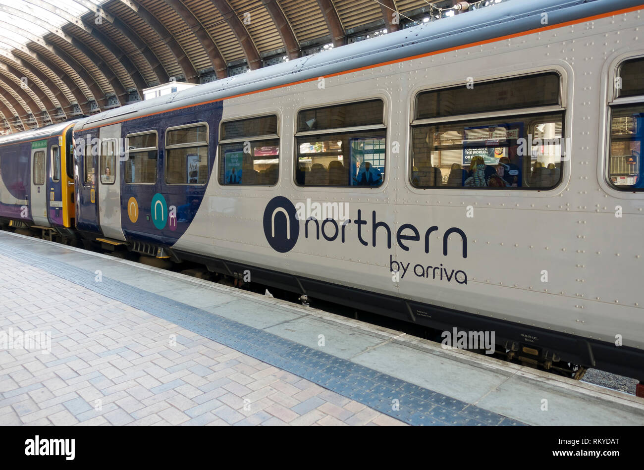 Northern train waiting at the station. Stock Photo