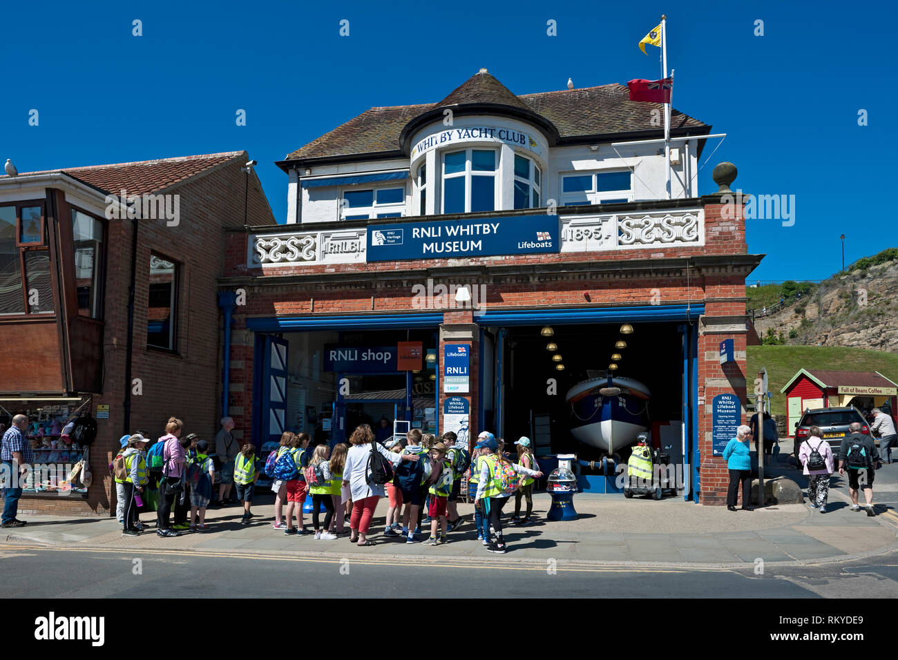 Old RNLI Lifeboat Station and Museum on Whitby seafront. Stock Photo
