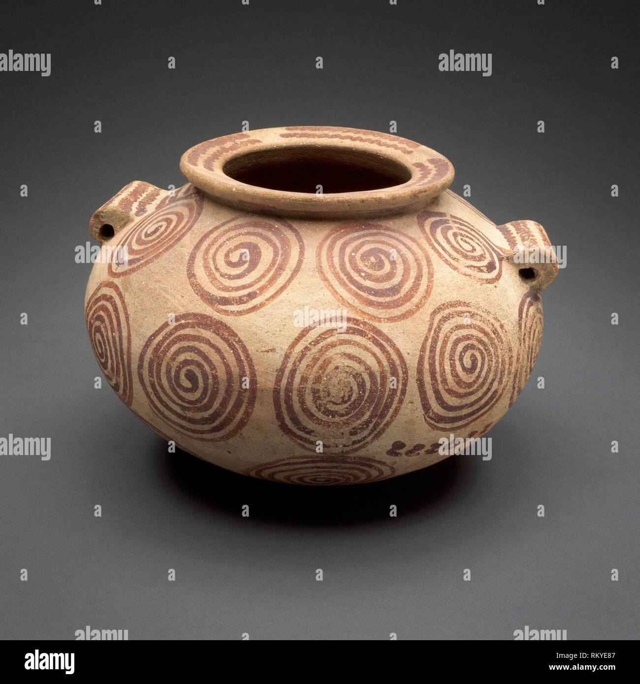 Jar with Painted Decoration - Predynastic Period, Naqada II (about 3500–3200 BC) - Egyptian - Artist: Ancient Egyptian, Origin: Egypt, Date: 3500 Stock Photo