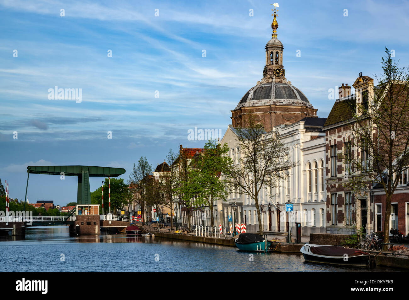 Canal and Marekerk (church) dome, Leiden, Holland, The Netherlands Stock  Photo - Alamy