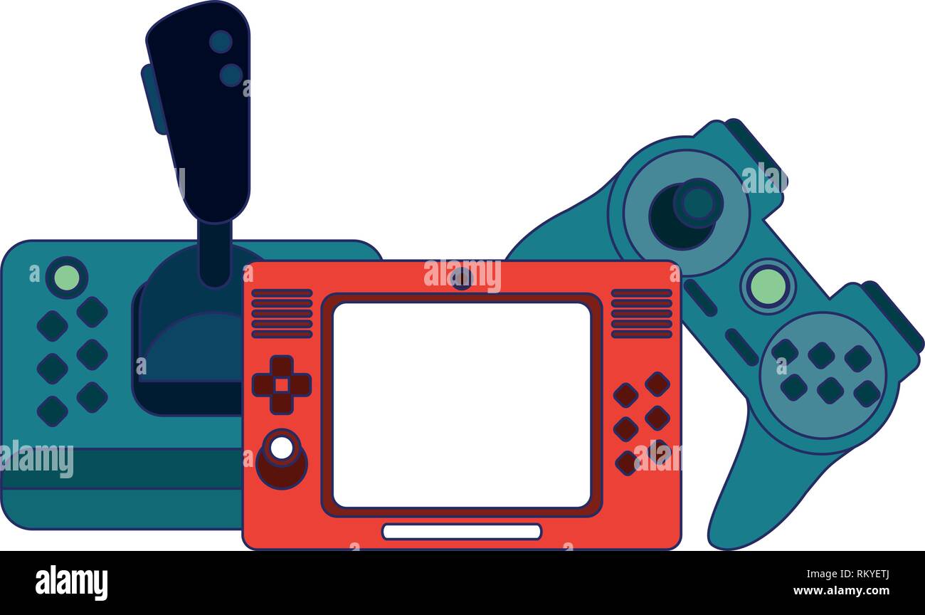 Videogame gamepads and console Stock Vector Image & Art - Alamy