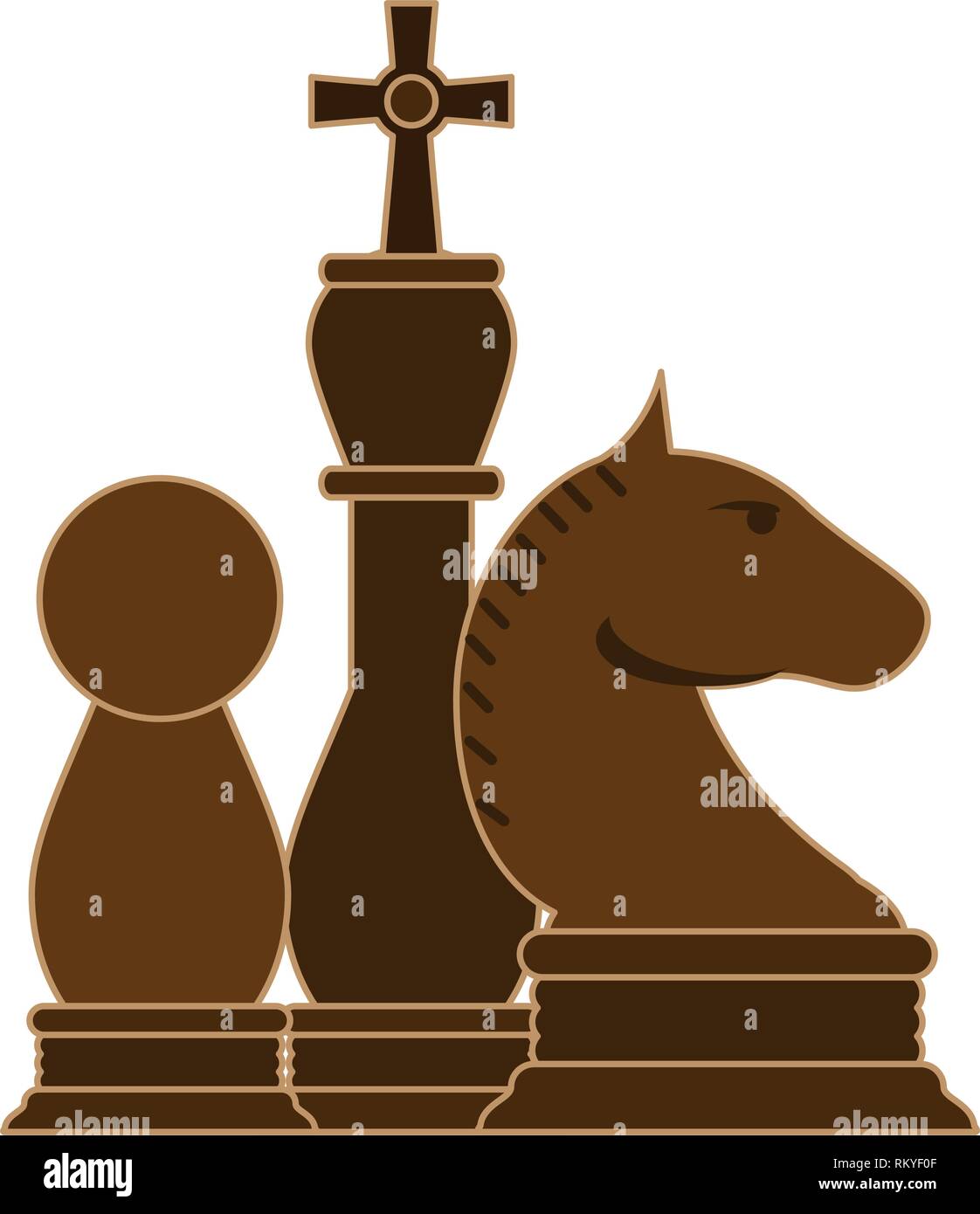 Chess game piece scribble Royalty Free Vector Image