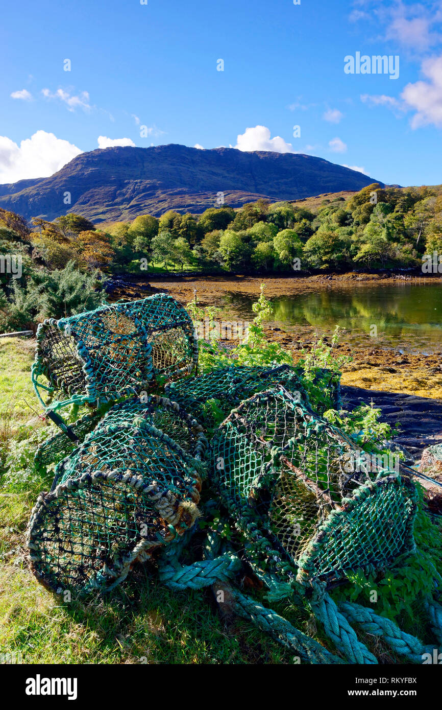 Lobster pots on the banks of Killary Harbour on the west coast of