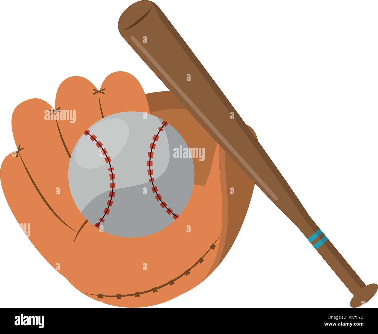 Baseball glove bat and ball Stock Vector Image & Art Alamy